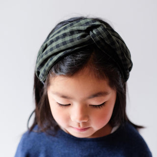 Диадема Forest green gingham wide