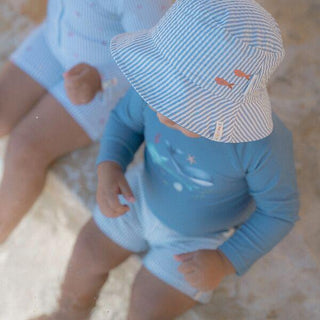 Двустранна Шапка за Слънце Stripes Ocean Blue