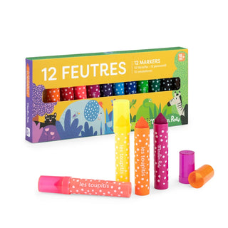 Големи цветни флумастери 12бр., Les Toupitis