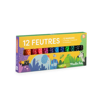 Големи цветни флумастери 12бр., Les Toupitis