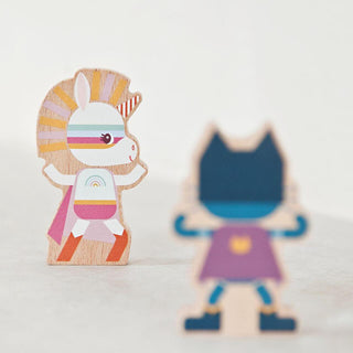 Комплект дървени фигурки SUPER HEROES