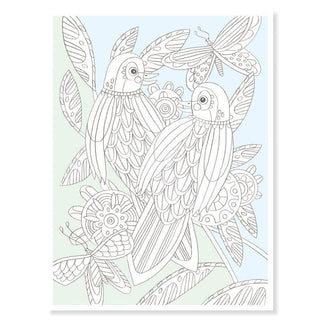 Комплект картини за оцветяване Birds