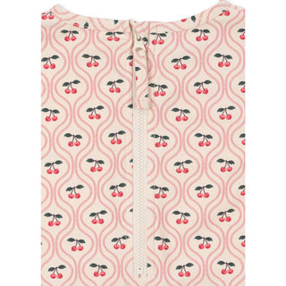 Konges Slojd Детски цял бански с дълги ръкави MERLE, cherry pink motif