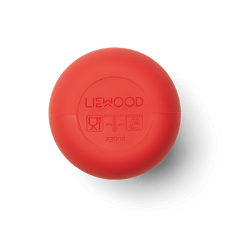 LIEWOOD Силиконова чаша със сламка ELLIS Cat apple red, 230 мл.