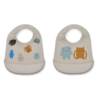 LIEWOOD Силиконови Лигавници TILDA Monster / Mist, 2 бр.