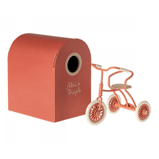 Maileg Abri à tricycle, Mouse - Coral