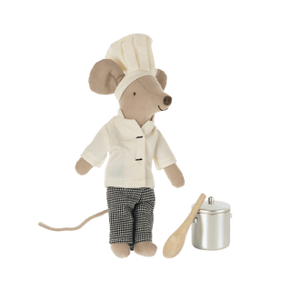 Maileg Chef mouse w. soup pot and spoon