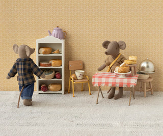 Maileg Кафява карирана риза и панталон, Dad mouse