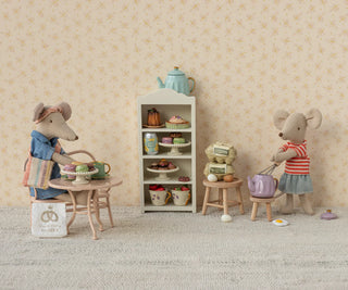 Maileg Комплект за кафе, Mouse, Big - Pale pink