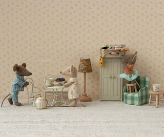 Maileg Комплект за кафе, Mouse, Small - Off white