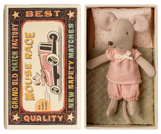 Maileg Little sister mouse in matchbox
