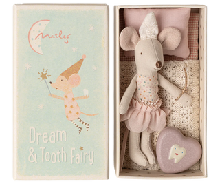 Maileg Мишка Феята на зъбките, Little sister in matchbox