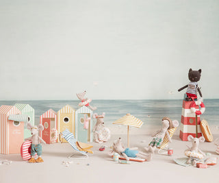 Maileg, Rubber boat, Small mouse - Red stripe