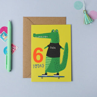 Mifkins Картичка Skateboarding Croc 6 години