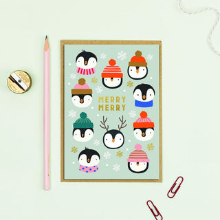 Mifkins Коледна картичка Merry Merry Penguin