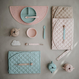 Mushie Текстилен клипс за биберон, Blush