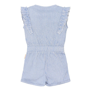 Детски Къс Гащеризон с Къдрички Denim Blue Stripe