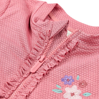 Детски Цял Бански Костюм с Къс Ръкав Dreamy Pink Sparkle