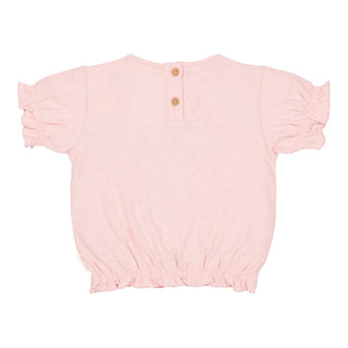 Детска Тениска с Къс Ръкав и Къдрички Fairy Pink