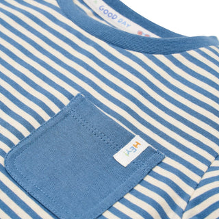 Детска Тениска с Къс Ръкав и Джобче Indigo Sand Stripe
