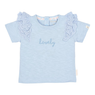 Детска Тениска с Къс Ръкав и Къдрички Sky Blue