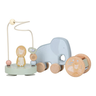 Little Dutch Подаръчна кутия с дървени играчки за бебе, Safari Friends