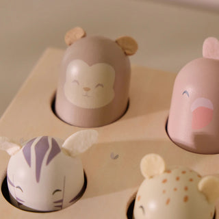 Little Dutch Дървена бебешка играчка Pop-Up, Safari Friends