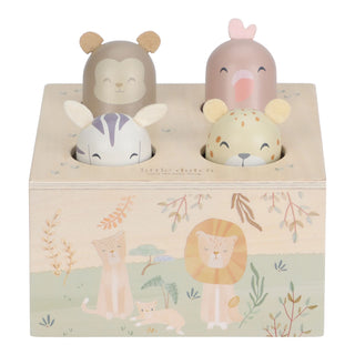 Little Dutch Дървена бебешка играчка Pop-Up, Safari Friends