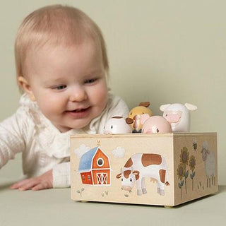 Дървена Музикална Бебешка Играчка Pop-Up Little Farm